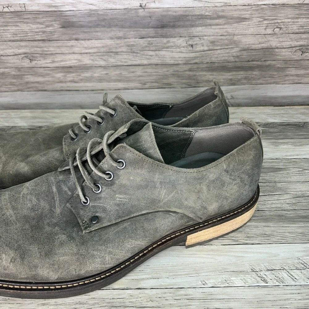 ECCO Kenton Derby Mens 13-13.5 Us 47 EU Plain‎ Toe Suede Leather Oxford Shoes